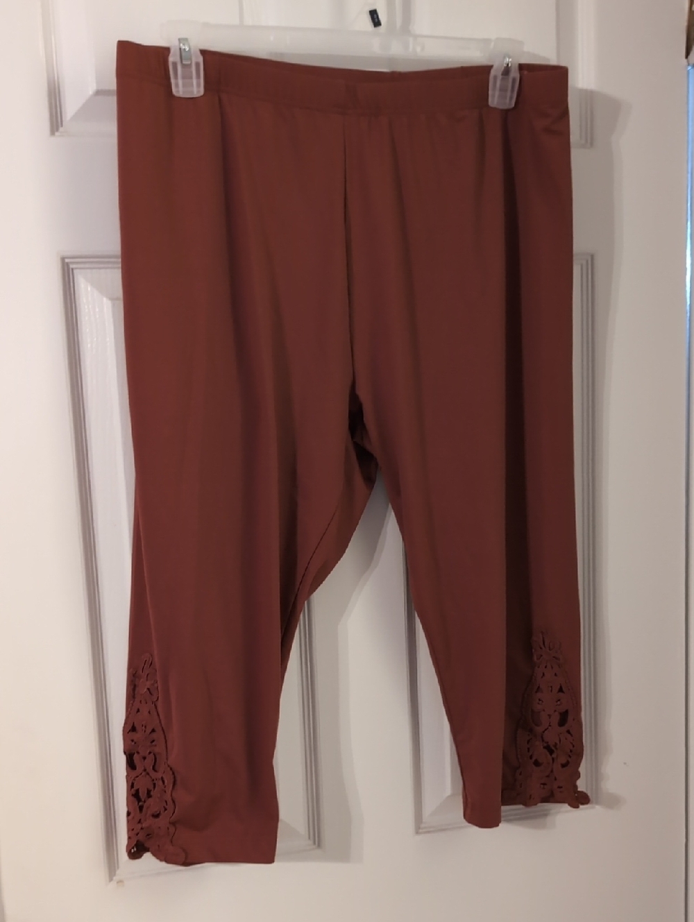 SHEIN Curve Burnt Orange Ribbed Leggings